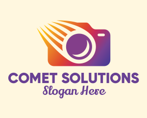 Comet - Gradient Meteorite Camera logo design