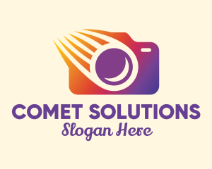 Gradient Meteorite Camera logo design