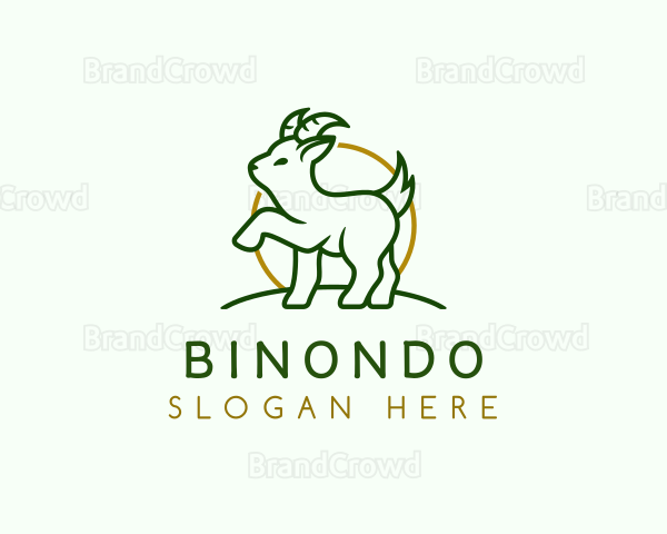 Goat Horn Animal Logo