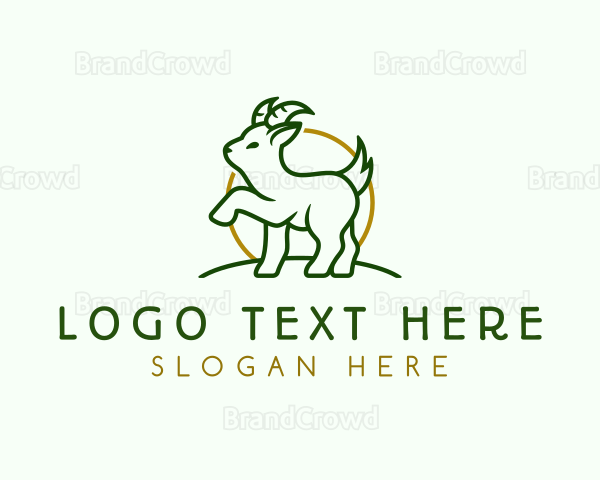 Goat Horn Animal Logo