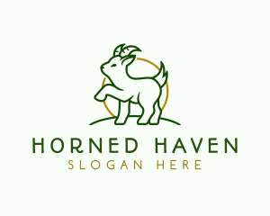 Goat Horn Animal logo design