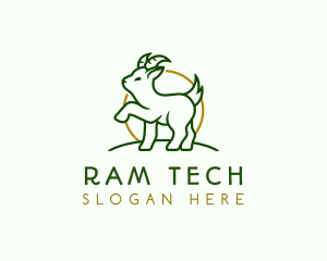 Goat Horn Animal logo design