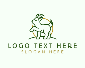 Goat Horn Animal Logo