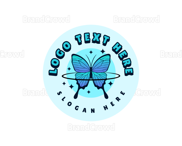Retro Sparkling Butterfly Logo
