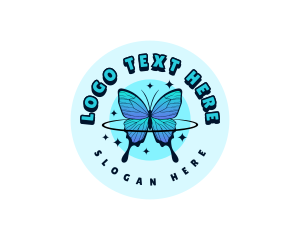 Insect - Retro Sparkling Butterfly logo design