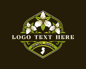 Map - Trillium New Jersey Flower logo design