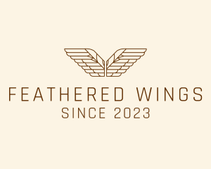 Linear Feather Wings logo design