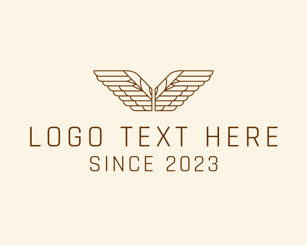 Avian - Linear Feather Wings logo design