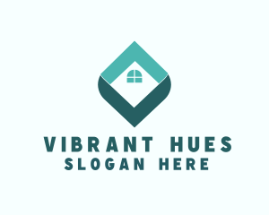 Roof Housing Letter V logo design