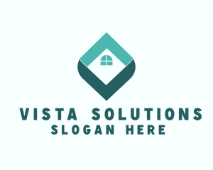 Roof Housing Letter V logo design