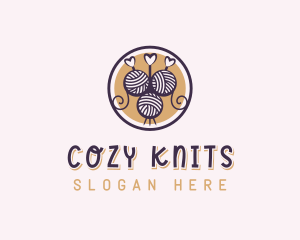 Yarn Chrochet Knitting logo design