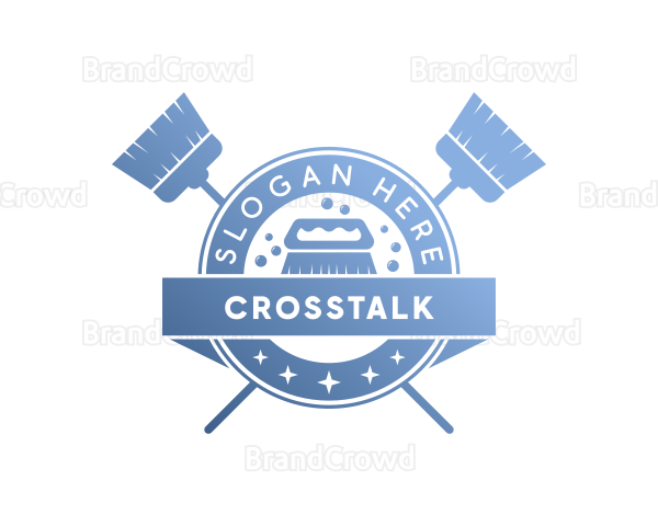 Broom Brush Cleaning Logo