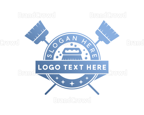 Broom Brush Cleaning Logo