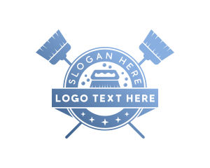 Janitor - Broom Brush Cleaning logo design