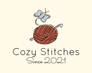 Crochet - Butterfly Crochet Yarn logo design