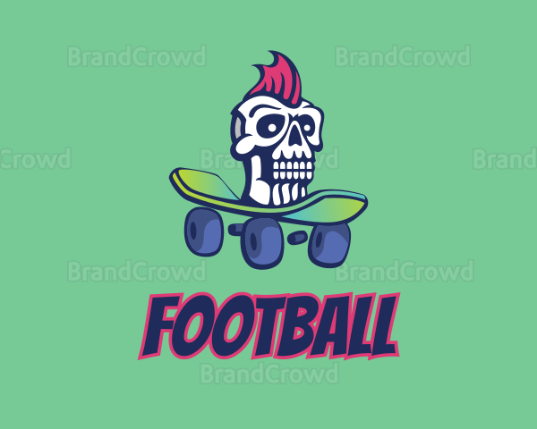 Mohawk Skull Skateboard Logo