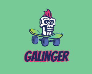 Skateboarding - Mohawk Skull Skateboard logo design