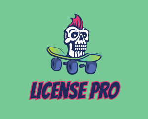 Mohawk Skull Skateboard  logo design