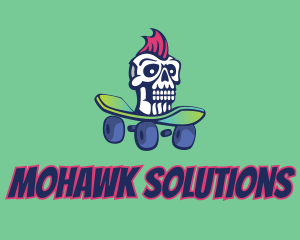 Mohawk Skull Skateboard  logo design