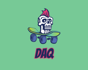 Skate Shop - Mohawk Skull Skateboard logo design