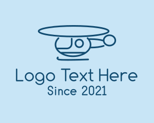 Pilot School - Blue Helicopter Tour logo design
