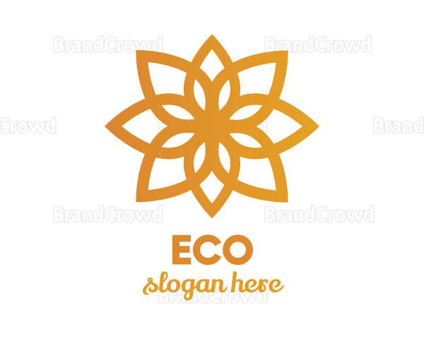 Golden Lotus Flower Logo