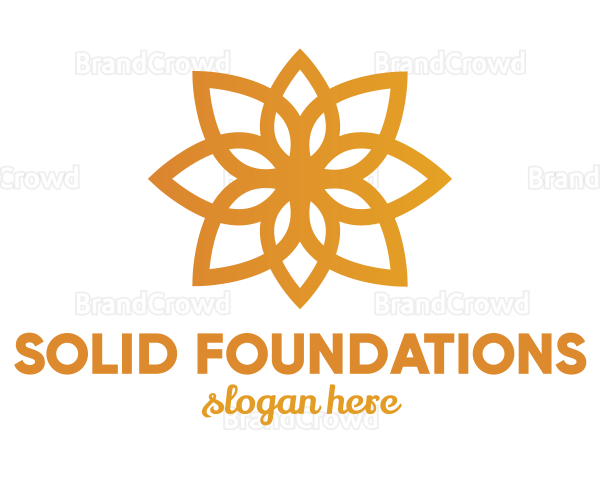 Golden Lotus Flower Logo