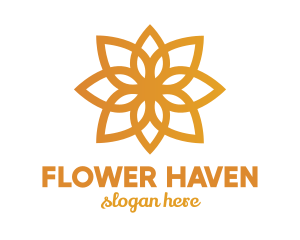 Golden Lotus Flower logo design