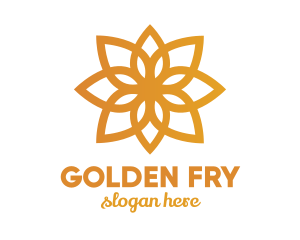 Golden Lotus Flower logo design