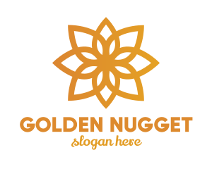 Golden Lotus Flower logo design