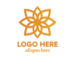 Lotus - Golden Lotus Flower logo design