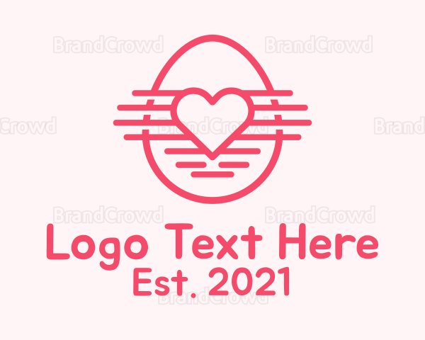 Pink Heart Egg Logo