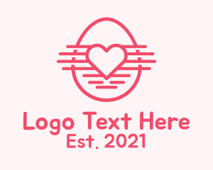 Valentine - Pink Heart Egg logo design