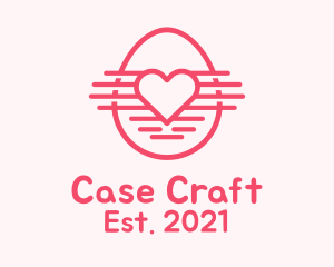 Romance - Pink Heart Egg logo design