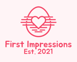 Date - Pink Heart Egg logo design