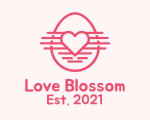 Romance - Pink Heart Egg logo design