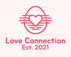 Romance - Pink Heart Egg logo design