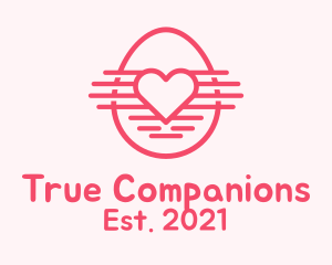 Friendship - Pink Heart Egg logo design