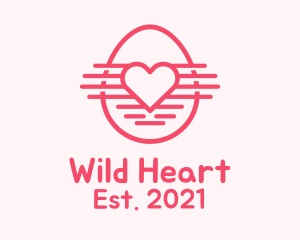 Pink Heart Egg logo design