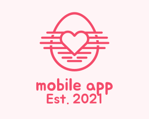 Wedding - Pink Heart Egg logo design