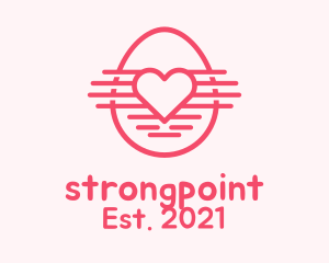 Lovely - Pink Heart Egg logo design