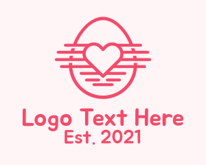 Wedding - Pink Heart Egg logo design