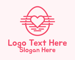 Pink Heart Egg Logo