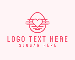 Pink Heart Egg logo design