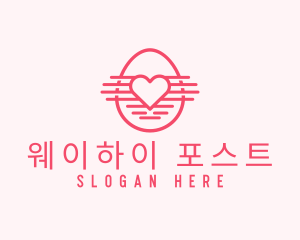 Pink Heart Egg logo design