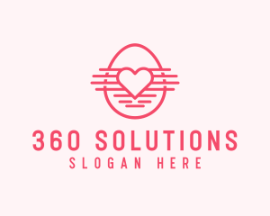 Pink Heart Egg logo design