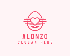 Pink Heart Egg logo design