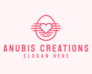 Pink Heart Egg logo design