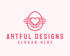 Pink Heart Egg logo design