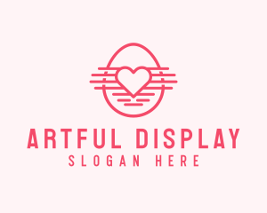 Pink Heart Egg logo design